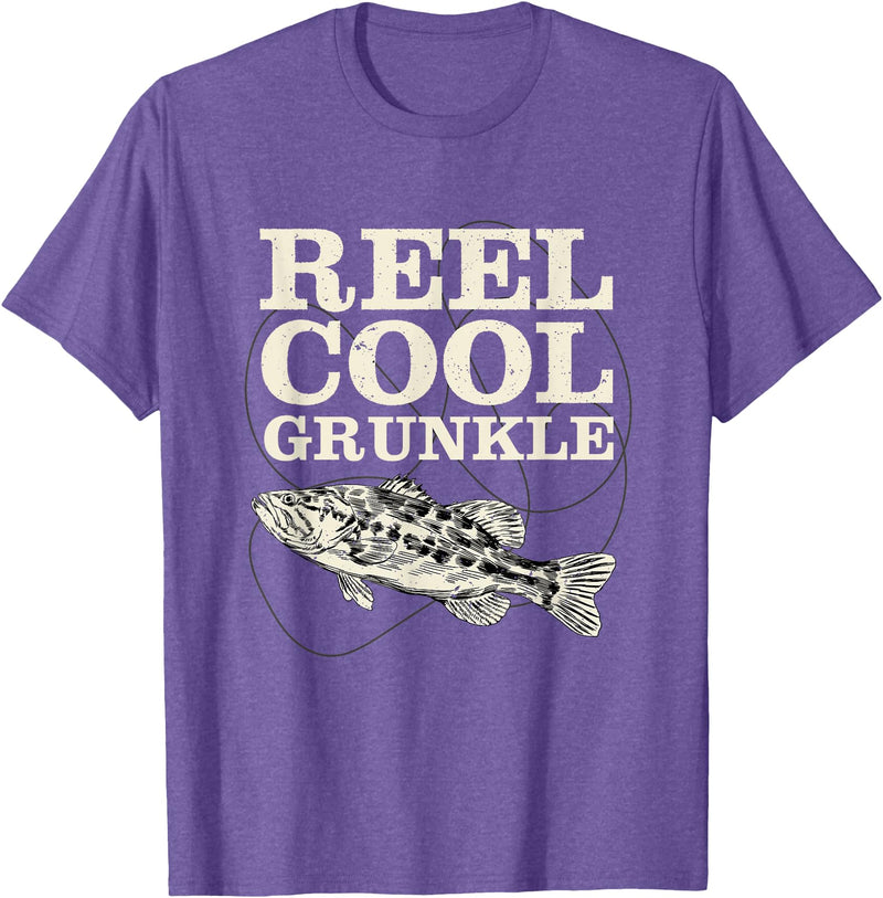 Angling Grunkle Freshwater Pickerel Fishing Rod Reel Cool Grunkle Fly Fishing Walleye Fishing Pole Grunkle T-Shirt - Purple Heather