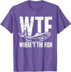 Fishing Lover Apparels Co. Where's the Fish Funny Fishing T-Shirt - Purple Heather