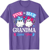 Halloween Ghost Baby Gender Reveal Family Matching Pink or Blue Grandma Loves You Gender Reveal Halloween T-Shirt - Purple