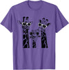 Cool Giraffe Summer Vacation Giraffe Family Matching Summer Sunglasses Vacation Safari T-Shirt - Purple Heather
