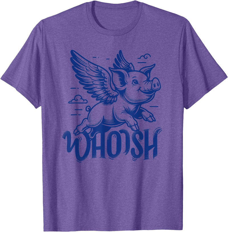 Lustige Schwein Schweinchen Liebhaber Geschenkidee Flying Pig Pig with Wings 90s Graphic T-Shirt - Purple Heather