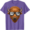 generic Buffalo with Sunglasses Wildlife Graphic for Men Women Kids T-Shirt - Purple Heather