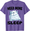 Polar Bear Pajamas & Nightgown .Co Cute Polar Bear Need More Sleep Pajamas Nightgown T-Shirt - Purple Heather