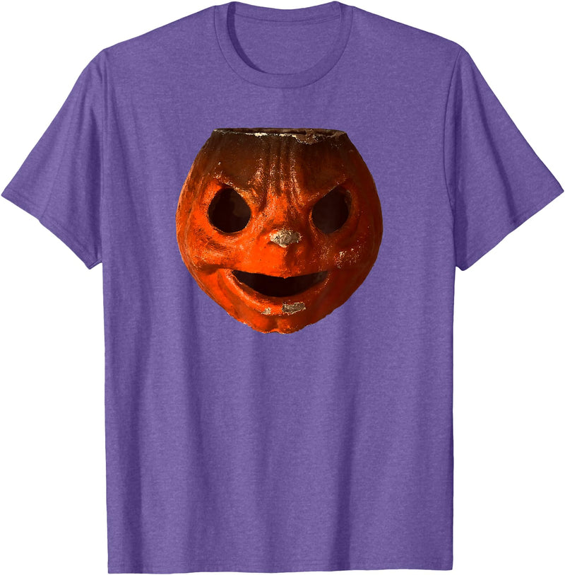 Imagine Graphics Creepy Vintage Halloween Pumpkin T-Shirt - Purple Heather