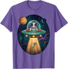 Cow Astronaut Alien Abduction Space Apparel FUUNY Cow Astronaut UFO Abducting Alien Space Farm T-Shirt - Purple Heather