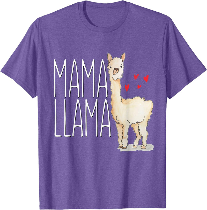 Llama Family Tees NYC Mama Llama Gift Funny Matching Family Tribe Mom Mommy Mum T-Shirt - Purple Heather