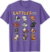 Wowsome! Cattles Animals of the World Cattle Farmer Rancher Cow Lover T-Shirt - Purple Heather
