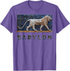 G.Y Production Kids Unisex Black Lion Print T-Shirt - Purple Heather