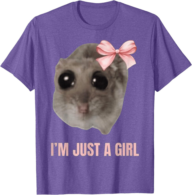 I'm Just a Girl Hamster FUNNY T-Shirt - Purple Heather