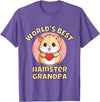 Cute World's Best Hamster Grandpa Grandfather T-Shirt - Purple Heather
