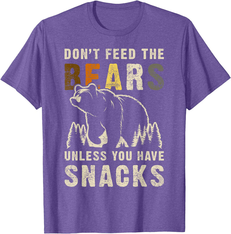 Bear Community Bear Brotherhood Gay Men Gifts Gay Bear Pride Don't Feed Bears Funny Bear Flag T-Shirt - Purple Heather