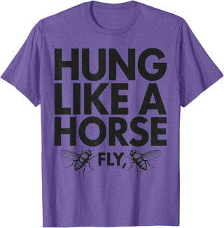 Creative Insect Apparel Hung Like A Horse Fly Funny Insect Humor For Animal Lovers T-Shirt - Purple Heather