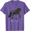 Horse Lover Art by CSForest I Love Friesians Black Friesian Draft Horse Lovers Gift T-Shirt - Purple Heather