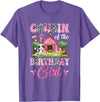 Cow First Birthday Girl Family Cousin Of The Birthday Girl 1St Birthday Cow Farm Family T-Shirt - Purple Heather