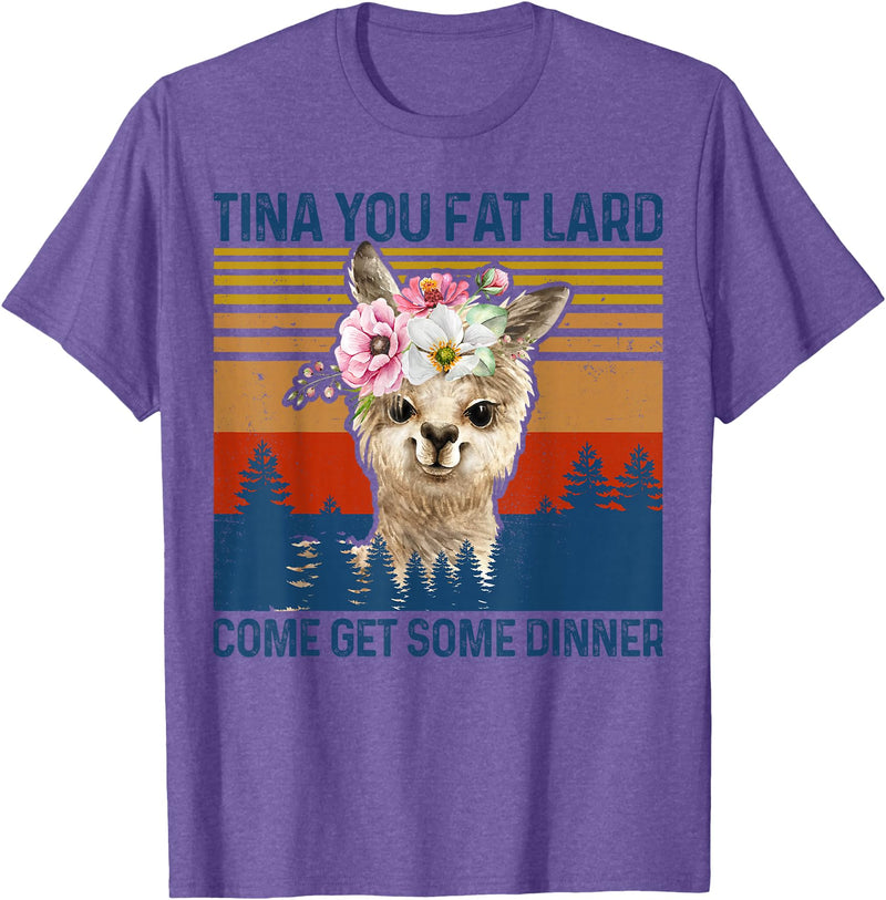 Mama Llama-Shirt Tina You Fat Lard Alpaca Women Llama-Shirt Tina You Fat Lard Funny Alpaca Mama Women Gift T-Shirt - Purple Heather