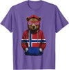 Cool Norwegian Roots Norway Norway Roots Bear Norge Norwegian Flag T-Shirt - Purple Heather