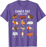 Guinea pig designs Various Guinea Pig Breeds - Guinea Pig T-Shirt - Purple Heather