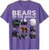 Bears of the World Creationz Eight Bears of the World Panda Polar Grizzly Black Cute T-Shirt - Purple Heather