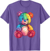 Cute Teddy Bear I Teddy Art I Kids Teddy Bear Colorful Teddy Bear T-Shirt - Purple Heather