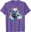 Colorful artistic polar bear gamer animal motifs Gaming Polar Bear Colorful Headset Art Gamer Polar Bear T-Shirt - Purple Heather