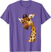 Funny giraffe t-shirt animal love zoo and safari Love giraffe Women wildlife giraffe Lovers tee for kids girl T-Shirt - Purple Heather
