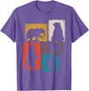 Bear Asymmetrical Collage Design Bear Vintage Collage Outdoorsman Wildlife Lover T-Shirt - Purple Heather