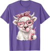 Cute Highlander Cow Lover Designs Scottish Highland Cow Eating Bubblegum T-Shirt - Purple Heather