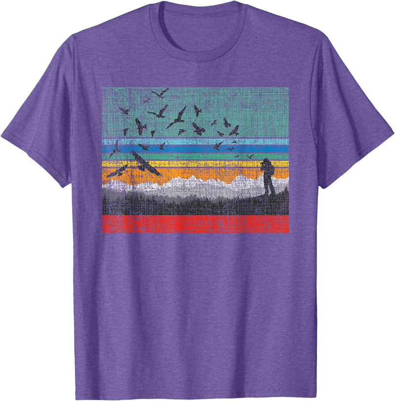 Birding & Bird Lover Shirts Retro Birding Bird Watching Bird Watcher Birder T-Shirt Small - Purple Heather