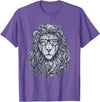 Wise Animal Cool Lion in Glasses Hipster Funny Nerd Humor T-Shirt - Purple Heather