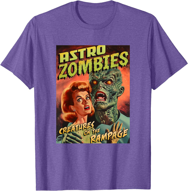 Last Gasp Graphics Astro Zombies 1950s Horror Comic Cover T-Shirt - Purple Heather