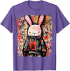 Hip Hop Y2K Rabbit Hipster Edgy Streetwear Bunny Samurai T-Shirt in Purple Heather