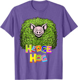 Wild Critter Lover Fun Farmer Combination Tees Hedge Hog Funny Hedgehog Pun Cute Animal How I Roll Pig Farm T-Shirt - Purple Heather