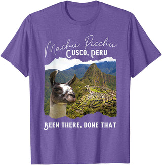 Machu Picchu Souvenir Llama Machu Picchu T-Shirt - Purple Heather