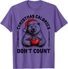 Funny Christmas Calories Polar Bear Xmas Food Tees Christmas Calories Don't Count Funny Polar Bear Cookie Meme T-Shirt - Purple Heather
