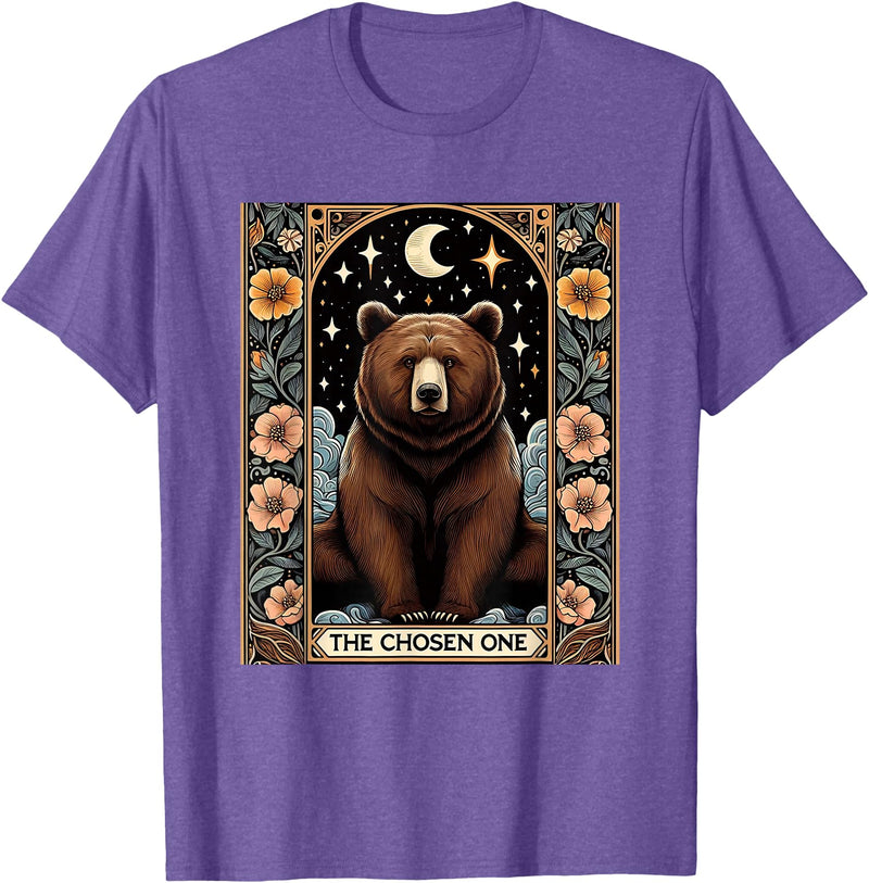 Funny I Choose the Bear Tarot Card Women Girls Trending T-Shirt - Purple Heather