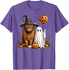 Fall Highland Cow Ghost Autumn Pumpkin Halloween Halloween Highland Cow, Spooky Highlander Cow Fall T-Shirt - Purple Heather