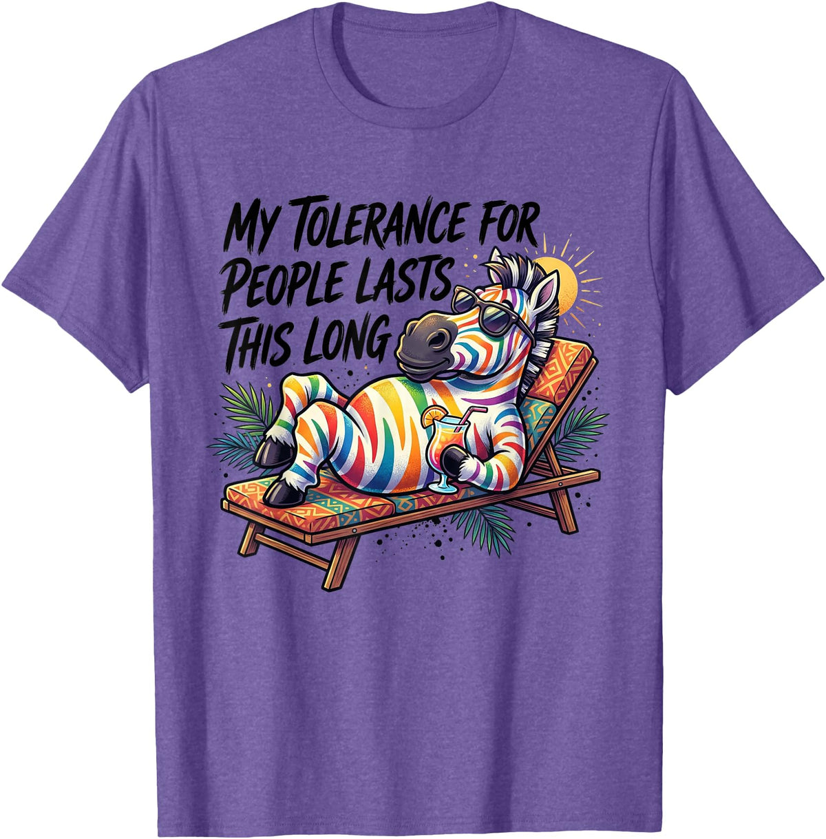My Tolerance For People Lasts This Long Horse Tee My Tolerance for People Lasts This Long Funny Horse T-Shirt - Purple Heather