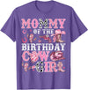 Birthday Girl CowGirl Family Matching Mommy Of The Birthday Cow-Girl Rodeo Cow Girl Birthday T-Shirt - Purple Heather