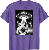 Hamster UFO | Funny Invasion Meme Alien Hamster UFO Selfie T-Shirt - Purple Heather