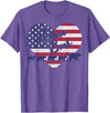 Mama Bear 4th of July Shirt 4 Cubs USA Flag Heart T-Shirt - Purple Heather