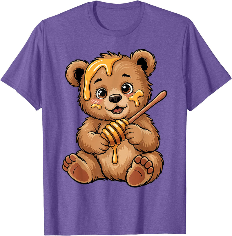 Funny bear design for kids men women Cute Bear Design for Bear Lover and Bear T-Shirt - Purple Heather