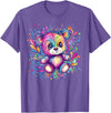 Vibrant Colorful Teddy Bear Illustration Rainbow Splash Teddy Bear T-Shirt - Purple Heather