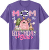Famer Pink Cow Birthday Matching Tees Mom Of The Birthday Girl 1St Birthday Pink Cow Farm T-Shirt - Purple Heather