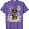 Retro Catahoula Leopard Dog Lover Halloween Moon Funny Catahoula Leopard Dog Cowboy Western UFO T-Shirt - Purple Heather
