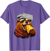 Retro Bear with Cheese for Boys Funny Animal humor Retro Bear Eating Cheese with a Grater Hat T-Shirt - Purple Heather