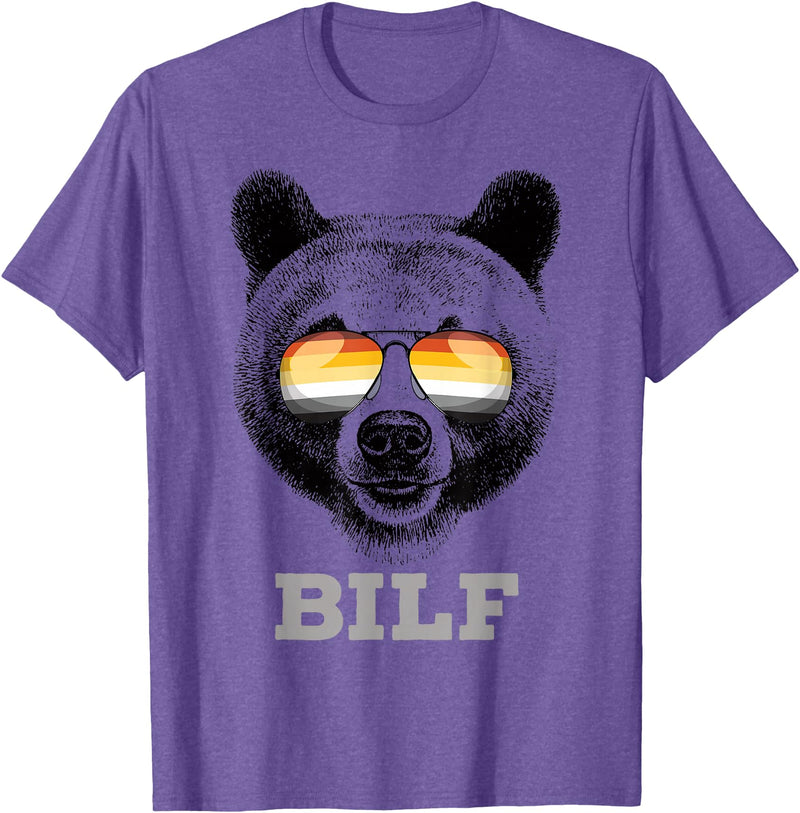 LGBT Equality Rights Gifts BILF Gay Bear Pride Daddy Grizzly Gift T-Shirt - Purple Heather