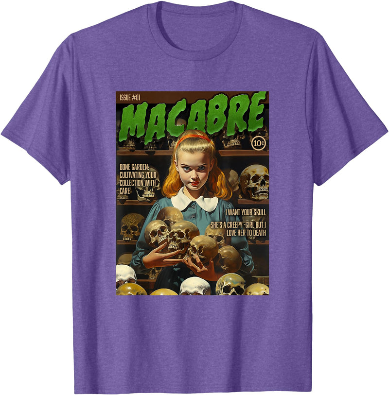 Last Gasp Graphics Skull Collector 1950s Horror Comic Cover T-Shirt - Purple Heather
