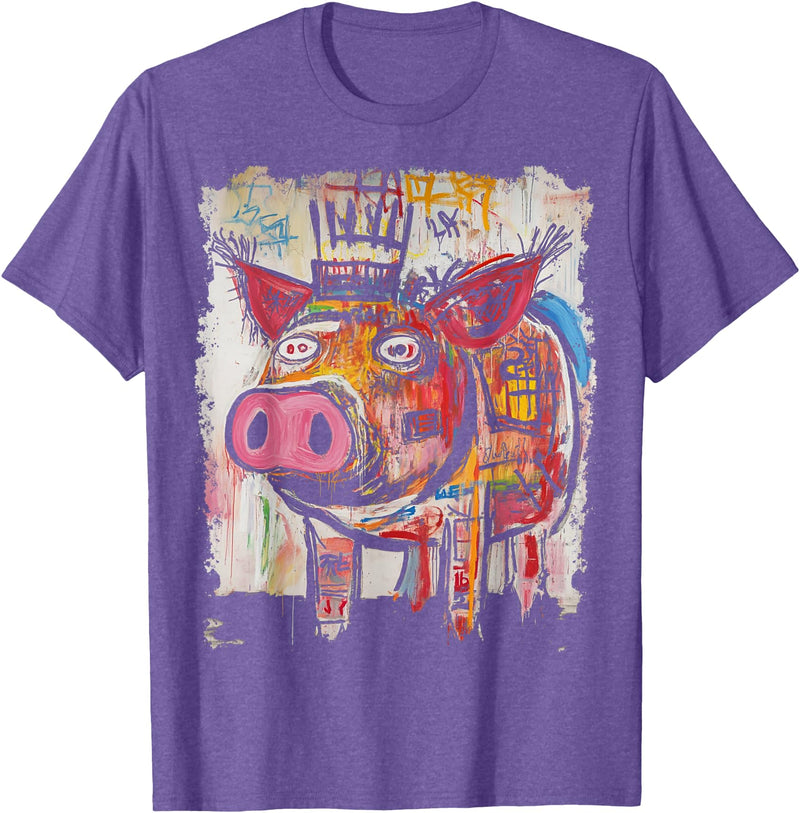 BADMENS&SIRENS Pig 90s Graffiti T-Shirt - Purple Heather
