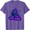 Spooky Season Halloween TShirt Outfit Women Kids Vintage Halloween Spooky Scene Retro Pumpkin Scary Season T-Shirt - Purple