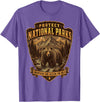 National Parks Conservation Co Protect National Parks Bear Vintage Arrowhead Badge Apparel T-Shirt - Purple Heather